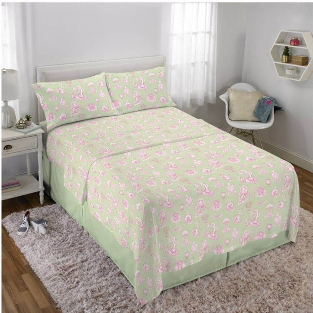 Wicked x Katie Kime Sheet Set Pink Green Toile Target Exclusive Full Bed Size